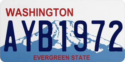 WA license plate AYB1972