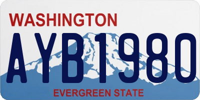 WA license plate AYB1980