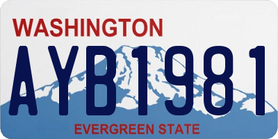 WA license plate AYB1981