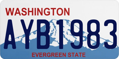 WA license plate AYB1983