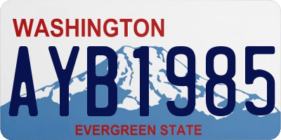 WA license plate AYB1985