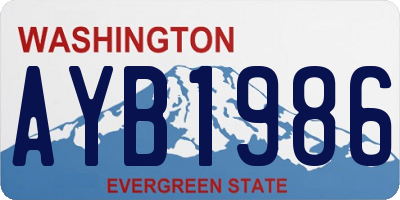 WA license plate AYB1986