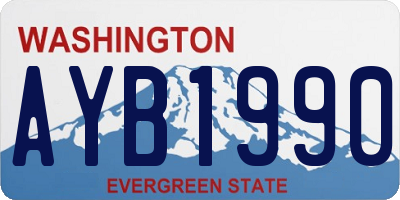WA license plate AYB1990
