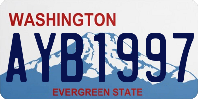 WA license plate AYB1997