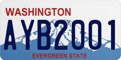 WA license plate AYB2001