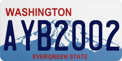WA license plate AYB2002