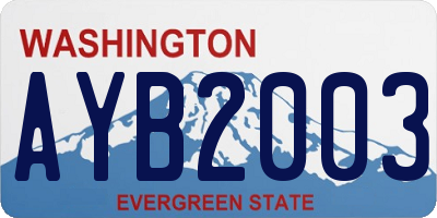 WA license plate AYB2003