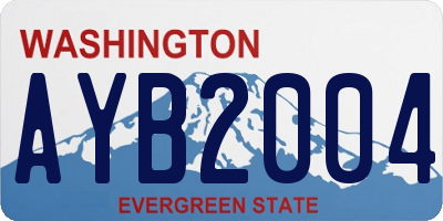 WA license plate AYB2004
