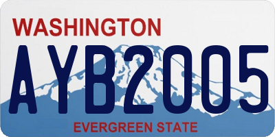WA license plate AYB2005