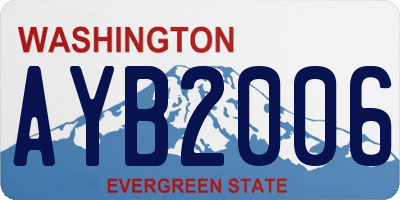 WA license plate AYB2006