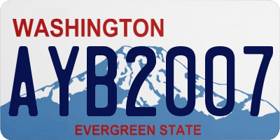 WA license plate AYB2007