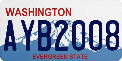 WA license plate AYB2008
