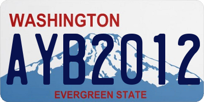 WA license plate AYB2012