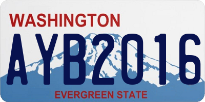 WA license plate AYB2016