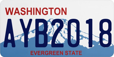WA license plate AYB2018
