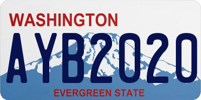 WA license plate AYB2020