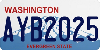 WA license plate AYB2025