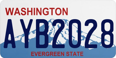 WA license plate AYB2028