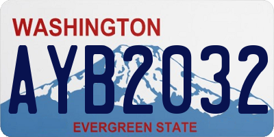 WA license plate AYB2032