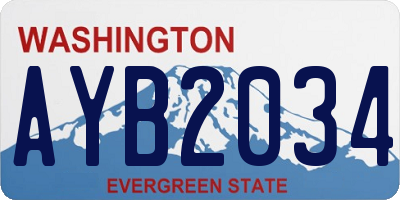 WA license plate AYB2034