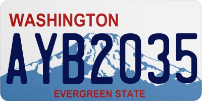 WA license plate AYB2035