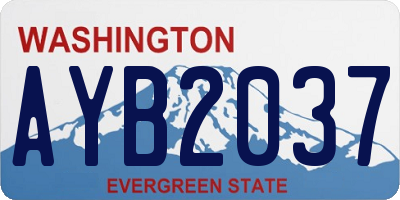 WA license plate AYB2037
