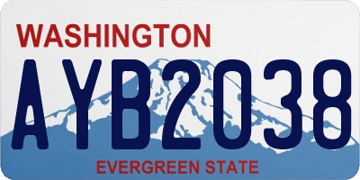 WA license plate AYB2038
