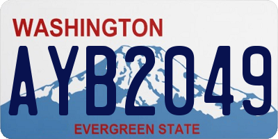 WA license plate AYB2049