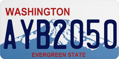 WA license plate AYB2050