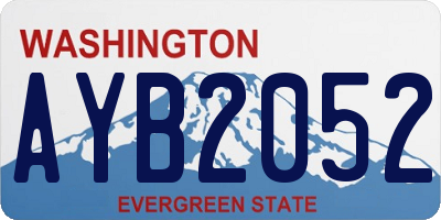 WA license plate AYB2052