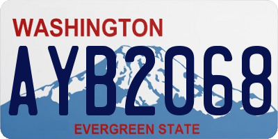 WA license plate AYB2068