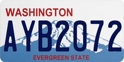 WA license plate AYB2072