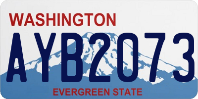 WA license plate AYB2073