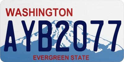 WA license plate AYB2077
