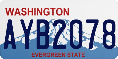 WA license plate AYB2078