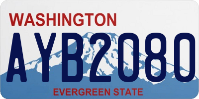 WA license plate AYB2080