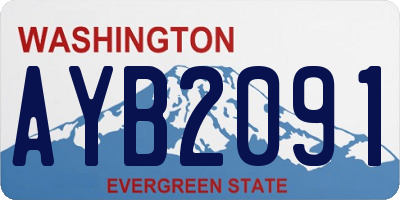 WA license plate AYB2091