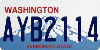 WA license plate AYB2114