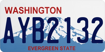 WA license plate AYB2132
