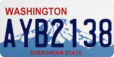 WA license plate AYB2138