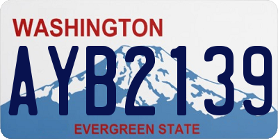 WA license plate AYB2139