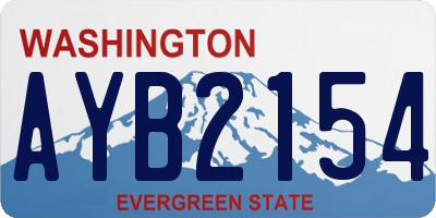 WA license plate AYB2154