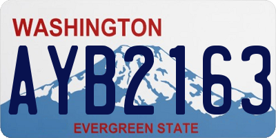 WA license plate AYB2163