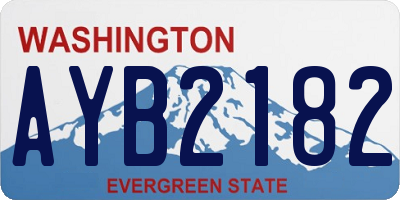 WA license plate AYB2182