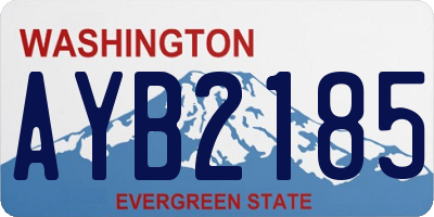 WA license plate AYB2185