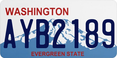 WA license plate AYB2189