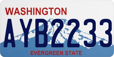 WA license plate AYB2233