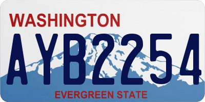 WA license plate AYB2254