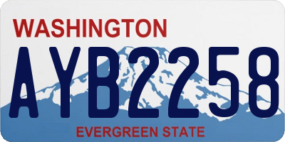 WA license plate AYB2258