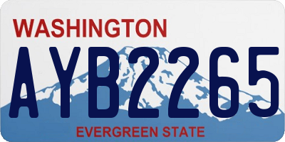 WA license plate AYB2265